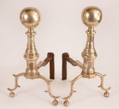PAIR OF AMERICAN PERIOD BRASS