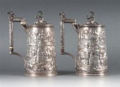 Pair of American repousse silv