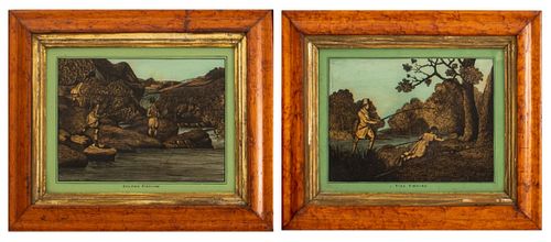 PAIR OF AMERICAN SCHOOL FOLK ART