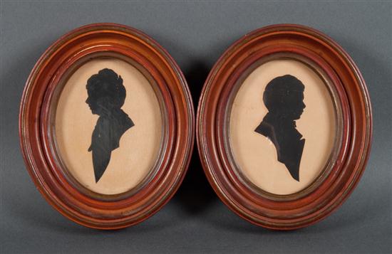 Pair of American silhouettes in