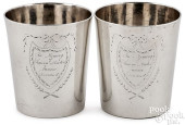 PAIR OF AMERICAN SILVER BEAKER