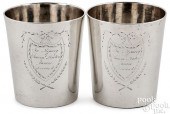 PAIR OF AMERICAN SILVER BEAKER
