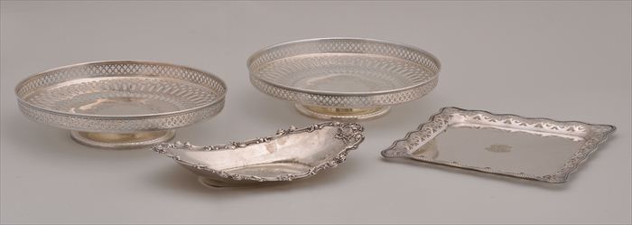 PAIR OF AMERICAN SILVER FOOTED