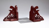 PAIR OF AMERICAN WOODEN BOOKEN