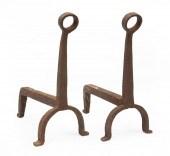 PAIR OF AMERICAN WROUGHT IRON