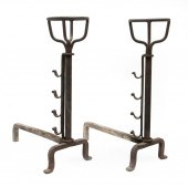 PAIR OF AMERICAN WROUGHT IRON