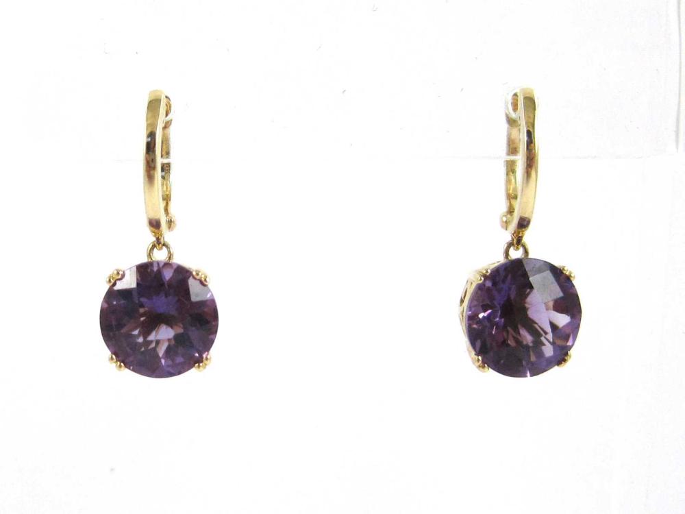 PAIR OF AMETHYST AND FOURTEEN KARAT
