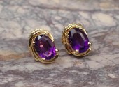 PAIR OF AMETHYST AND FOURTEEN