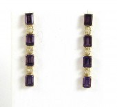 PAIR OF AMETHYST DIAMOND AND F