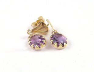 PAIR OF AMETHYST EARRINGS each
