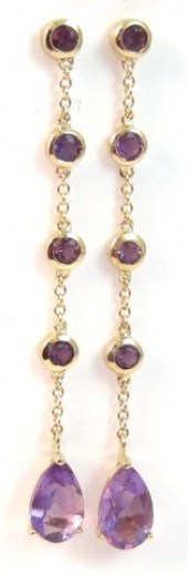 PAIR OF AMETHYST EARRINGS with