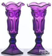 PAIR OF AMETHYST GLASS THUMBPR