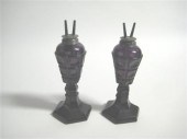 Pair of amethyst pressed glass