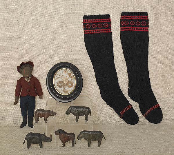Pair of Amish wool stockings