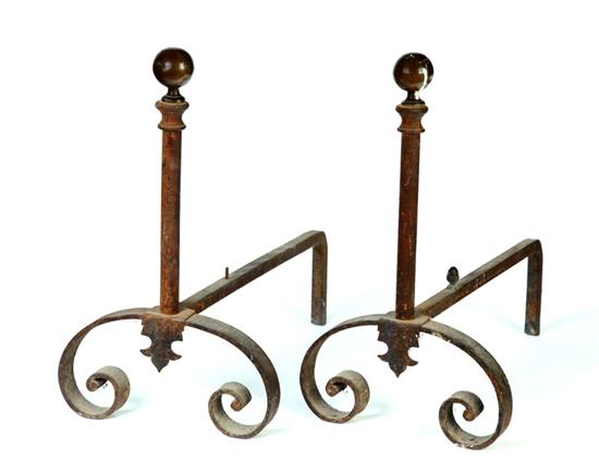 PAIR OF ANDIRONS.  American  20th