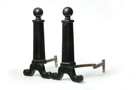 PAIR OF ANDIRONS.  American or