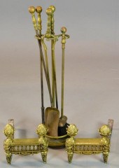 Pair of Andirons and Fireplace