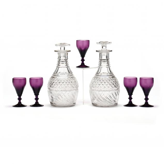 PAIR OF ANGLO IRISH CUT GLASS