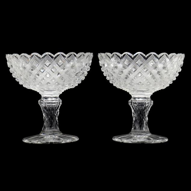 PAIR OF ANGLO IRISH CUT GLASS