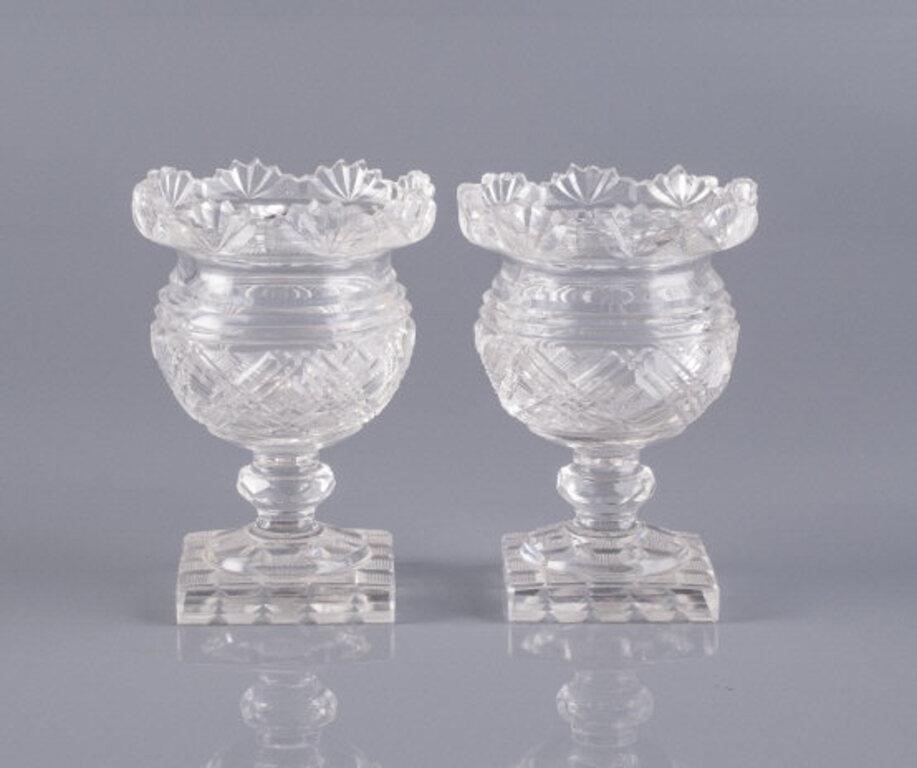 PAIR OF ANGLO IRISH CUT GLASS