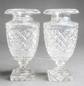 PAIR OF ANGLO-IRISH CUT CRYSTA