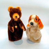 PAIR OF ANIMAL HAND PUPPETS, B