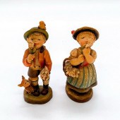 PAIR OF ANRI WOODEN FIGURINES,