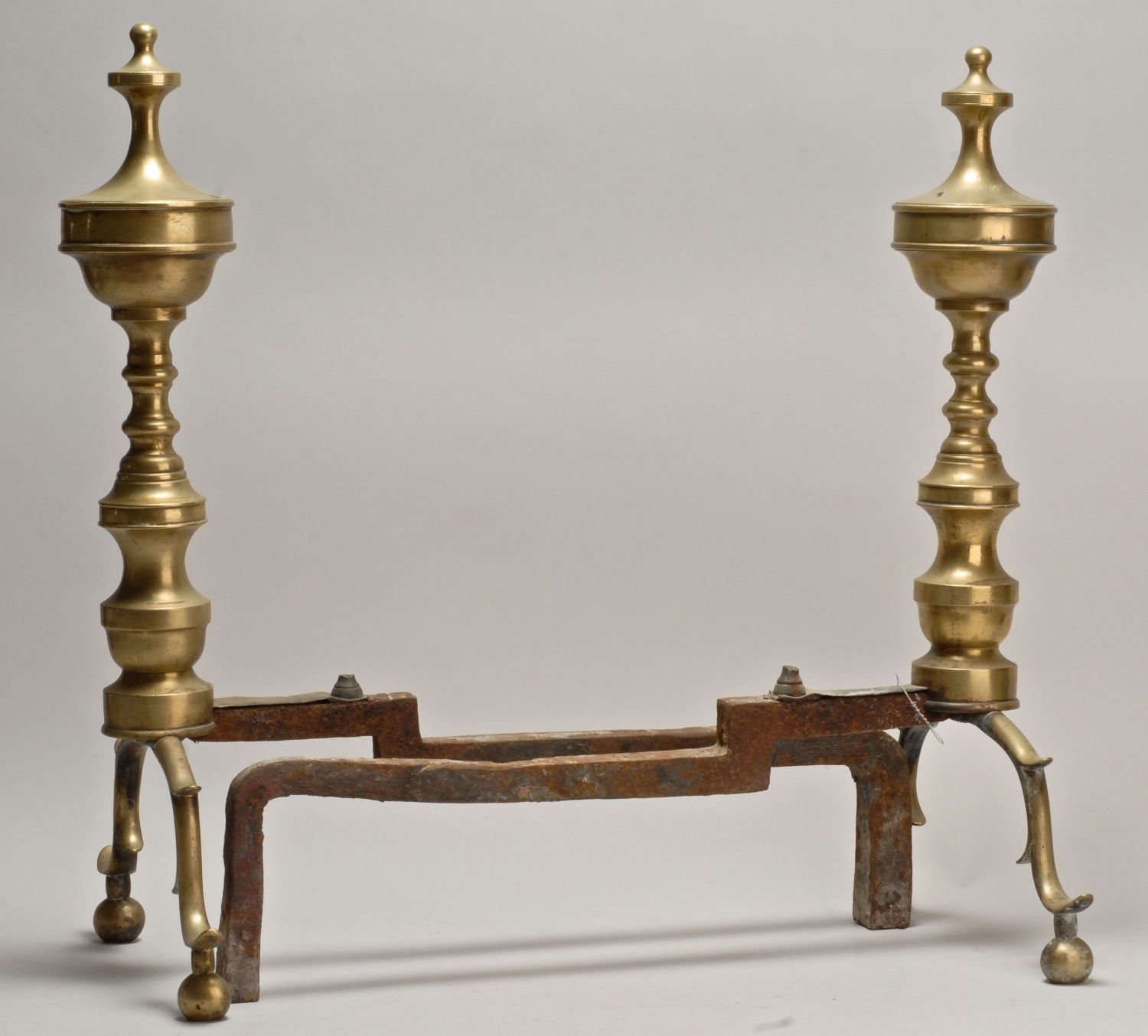 PAIR OF ANTIQUE AMERICAN BRASS