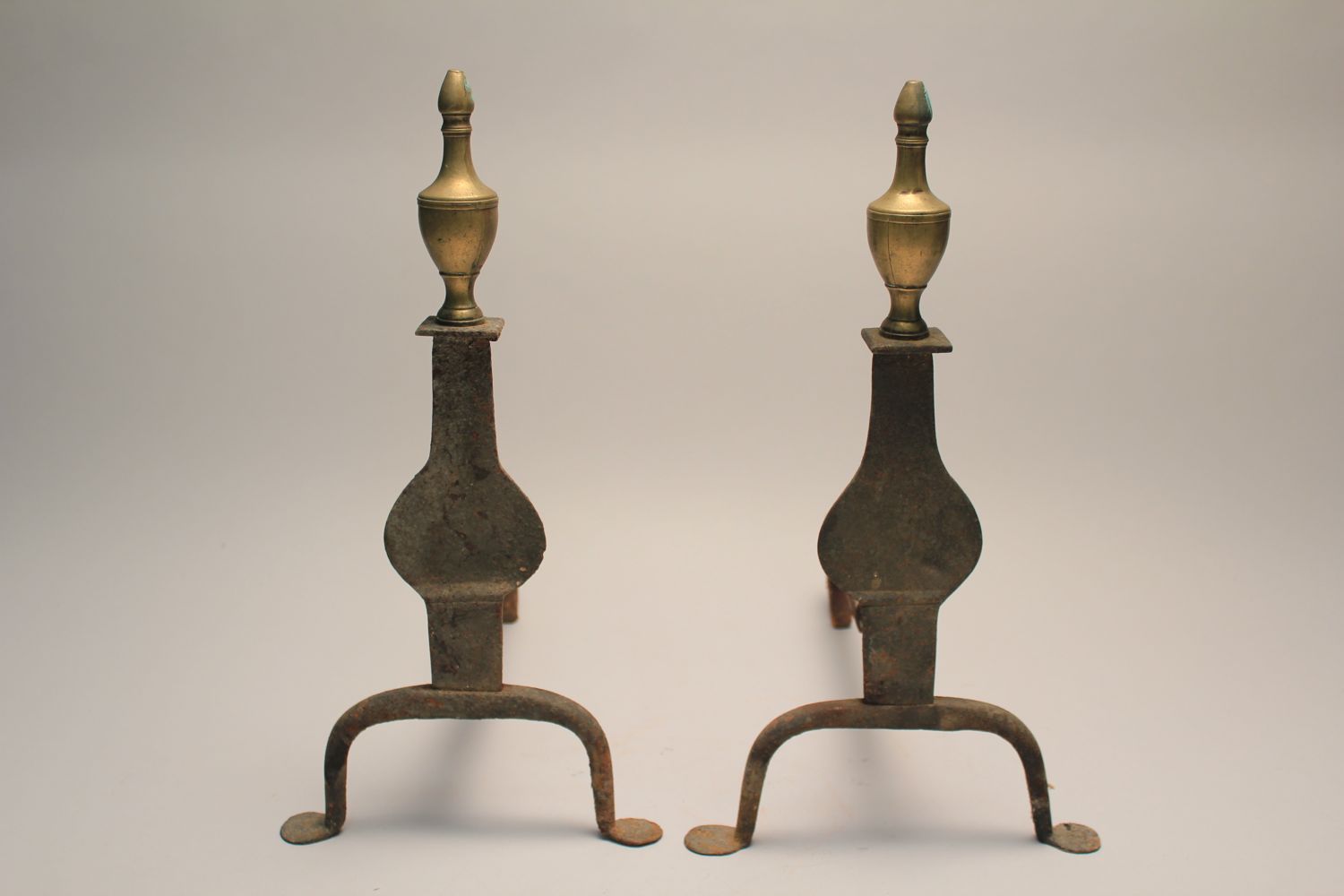PAIR OF ANTIQUE AMERICAN BRASS