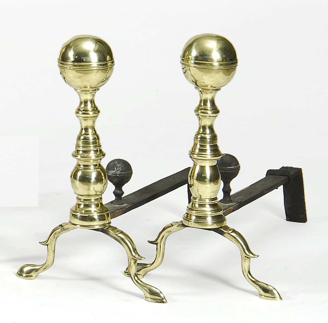 PAIR OF ANTIQUE AMERICAN BRASS