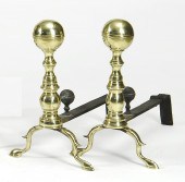 PAIR OF ANTIQUE AMERICAN BRASS