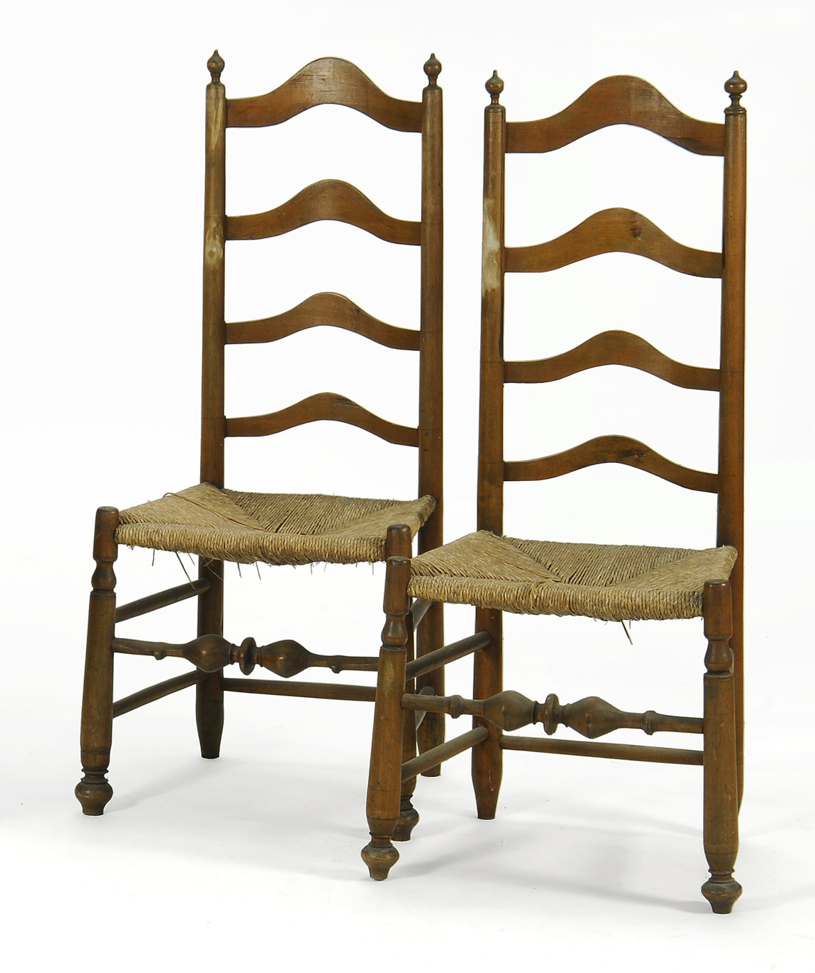 PAIR OF ANTIQUE AMERICAN LADDERBACK