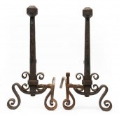 PAIR OF ANTIQUE AMERICAN WROUG