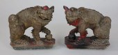 PAIR OF ANTIQUE ASIAN CARVED W