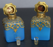 PAIR OF ANTIQUE BLUE GLASS PAR