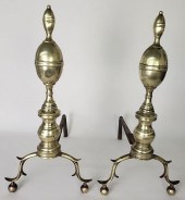 PAIR OF ANTIQUE BRASS NEW YORK