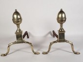 PAIR OF ANTIQUE BRASS PHILADEL