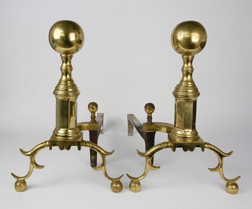PAIR OF ANTIQUE BRASS