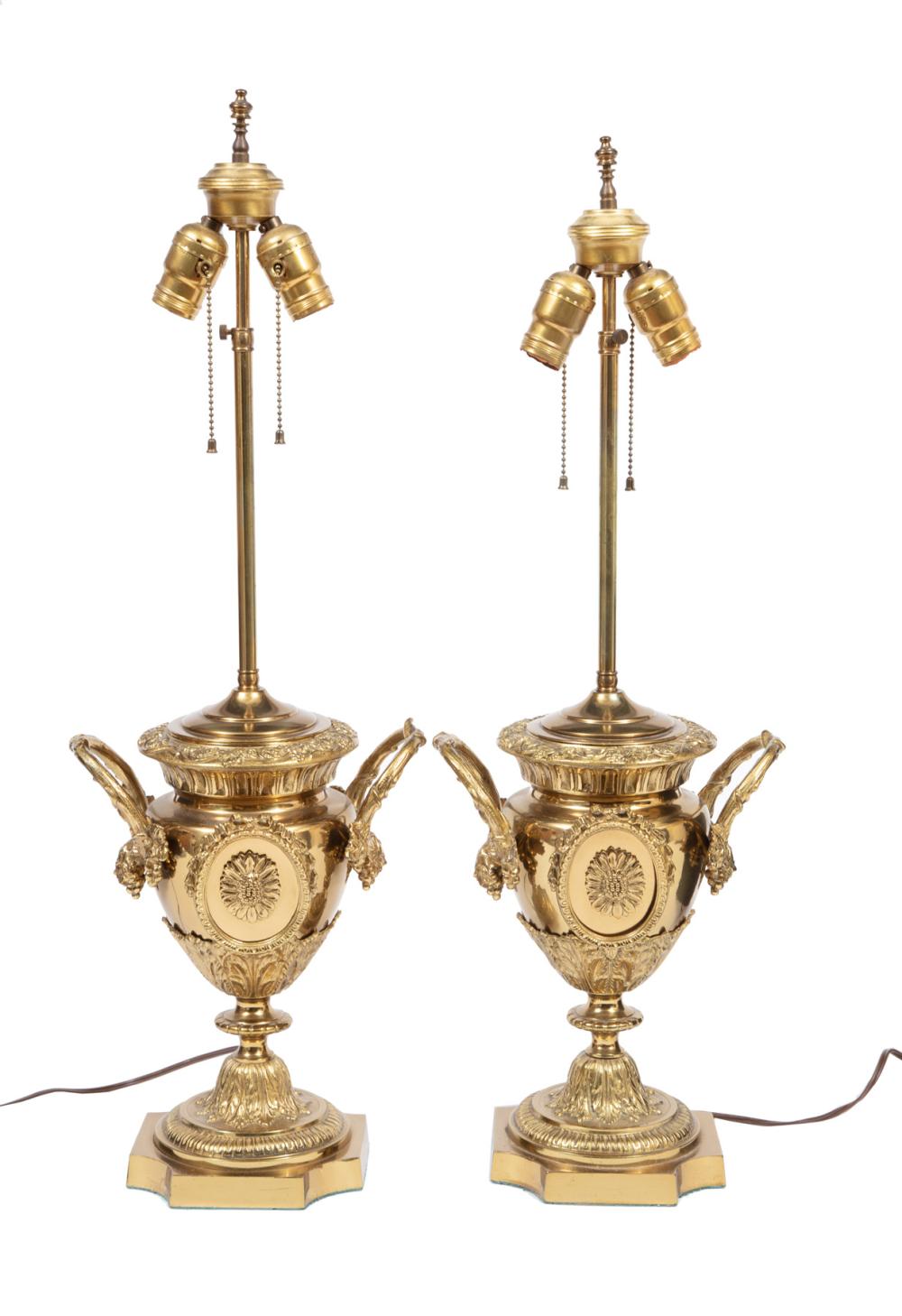 PAIR OF ANTIQUE BRASS TABLE