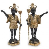 PAIR OF ANTIQUE BRONZE BLACKAM