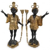 PAIR OF ANTIQUE BRONZE BLACKAM