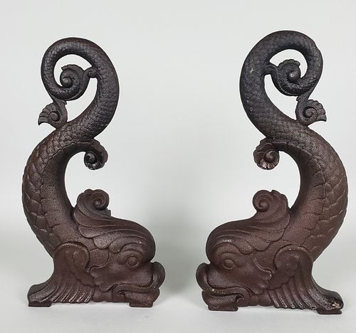 PAIR OF ANTIQUE CAST IRON FIGURAL