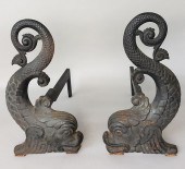 PAIR OF ANTIQUE CAST IRON FIGU