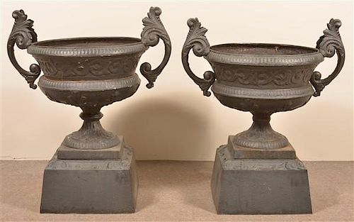PAIR OF ANTIQUE CAST IRON GARDEN