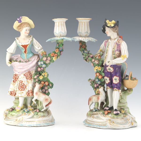 PAIR OF ANTIQUE CHELSEA PORCELAIN