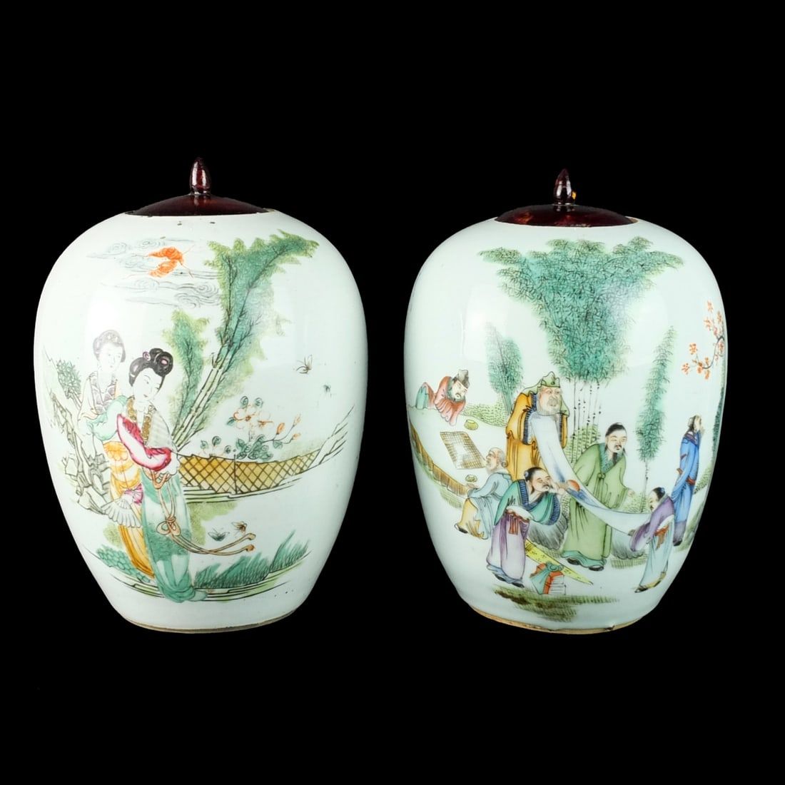 PAIR OF ANTIQUE CHINESE GINGER
