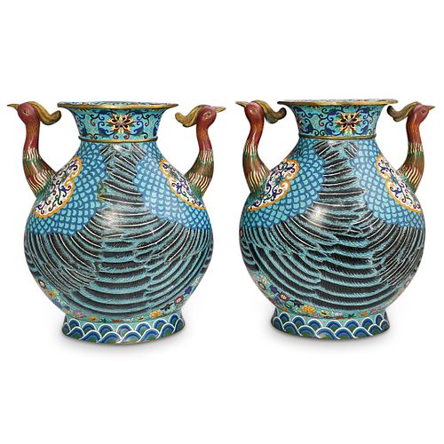 PAIR OF ANTIQUE CHINESE PHOENIX