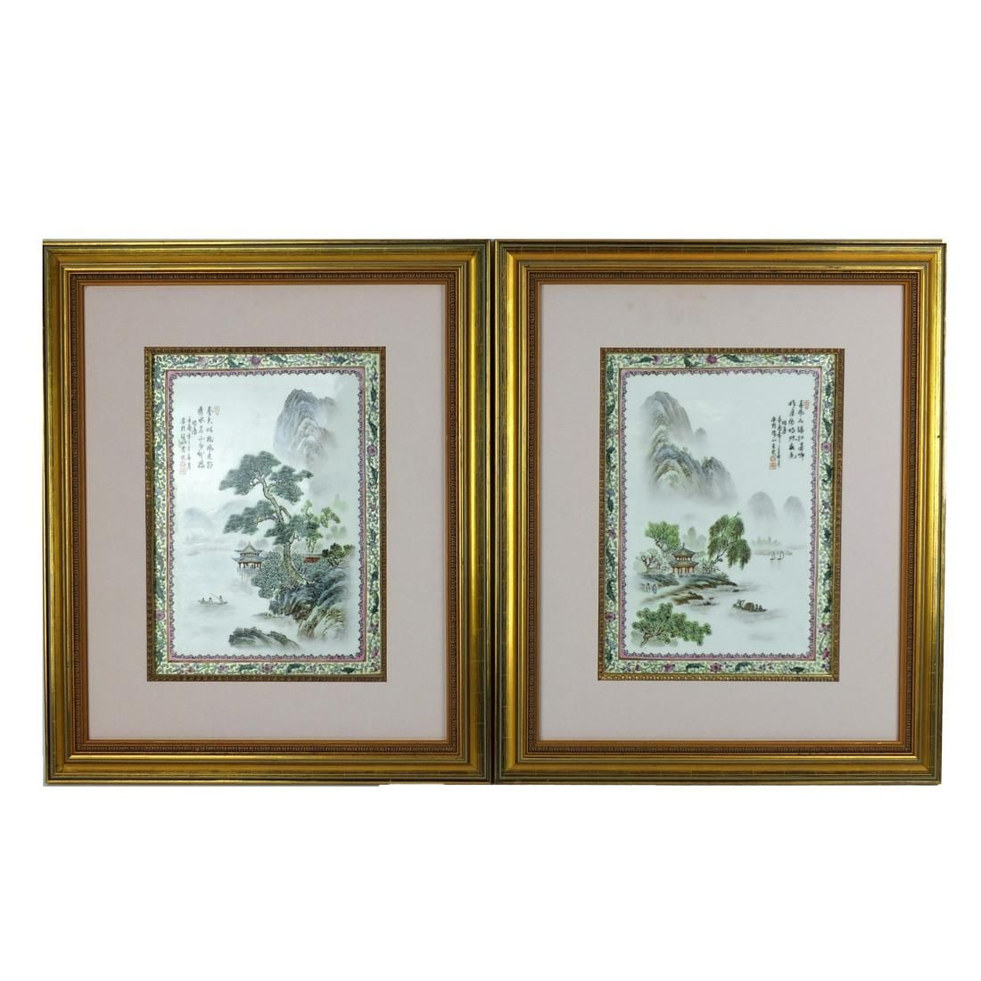 PAIR OF ANTIQUE CHINESE PLAQUESPair