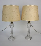 PAIR OF ANTIQUE CLEAR GLASS WH