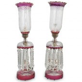 PAIR OF ANTIQUE CRYSTAL LUSTER
